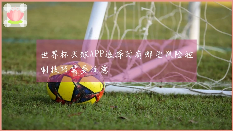 世界杯买球APP选择时有哪些风险控制技巧需要注意
